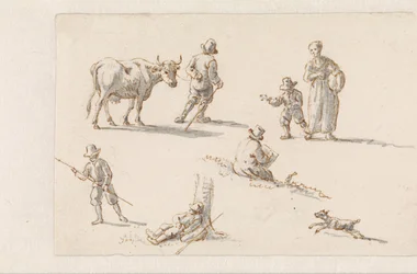 Enéas e Dido refugiam-se numa caverna
Desenhos para pinturas com episódios de The Aeneas (título da série)