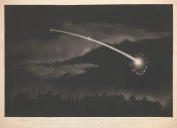 Uma representação do meteoro visto em Paddington cerca de 12 minutos antes das 11 horas, na noite de 11 de fevereiro de 1850
