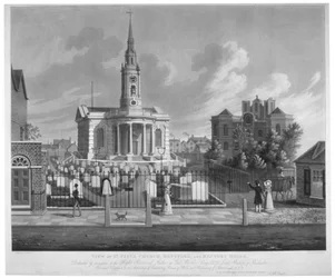 Vista da Igreja de São Paulo, Deptford, Londres, 1822.                                            