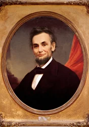 Retrato do Presidente americano Abraham Lincoln (1809-1865)