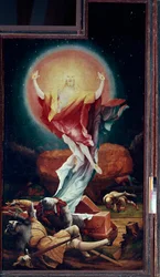 Altarpiece of Issenheim (ou Isenheim): "painel direito de Mathis Neithardt Gothardt dit Matthias Grunewald (1480-1528) (ec.all.) 1512-1516 Colmar, Musee Unterlinden