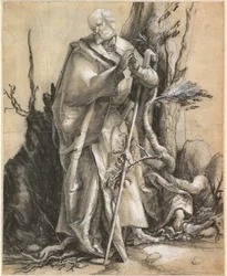 Santo barbudo com bengala, c. 1516