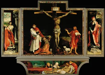 Crucificação, santos e sepultura