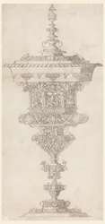 Taça de pé com tampa, de "Novum opus cratero graphicum..."