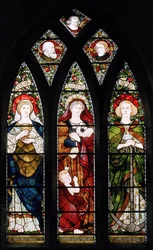 A janela dos pintores; Fé, Esperança e Caridade, Catedral St Machars, 1873