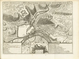 Beleg van Huy, 1705
Plano da Cidade, Castelo e Forte de Huy sitiado pelas Armas de S.E. de Baviere & Marechal de Villeroy em 26 de Maio de 1705 (título sobre o objecto)