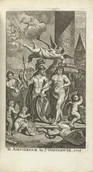 Folha de rosto gravada para J. Lamigue: A vida de Zyne Hoogheit Johan Willem Friso, 1716