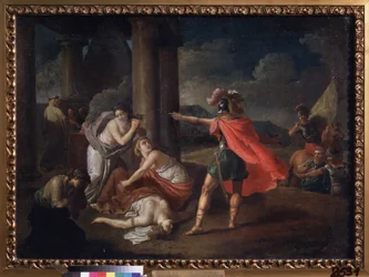 A morte de Camilla, irmã de Horace. Pintura de Matvei Ivanovich Puchinov (1716-1797), óleo sobre tela