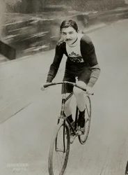 Retrato do ciclista alemão Thaddeus Robl (1877)
