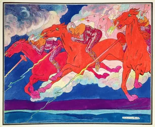 As Legiões de Átila Descendem do Céu, c.1920 (aquarela sobre papel)