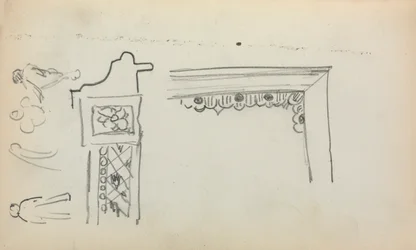 Sketchbook italiano: Detalhes arquitetônicos e figuras, página 199, 1898-1899.