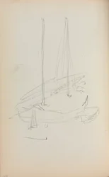 Caderno de desenho italiano: Veleiro, página 60, 1898-1899.