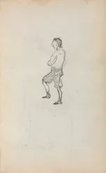 Caderno de desenho italiano: Menino de pé, página 245, 1898-1899.