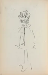 Caderno de desenho italiano: Mulher em pé 34 Ver página 126, 1898-1899.