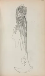 Caderno de desenho italiano: Mulher em pé na página de perfil 48, 1898-1899.