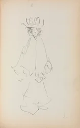 Caderno de desenho italiano: Mulher em pé, página 147, 1898-1899.