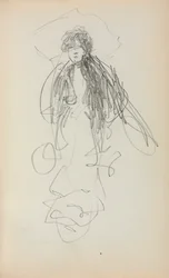 Caderno de desenho italiano: Mulher em pé, página 219, 1898-1899.