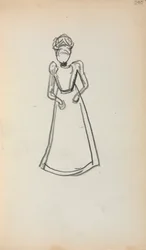 Caderno de desenho italiano: Mulher em pé, página 240, 1898-1899.