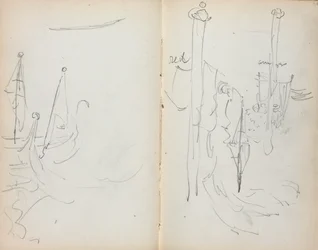 Sketchbook italiano: Venetian Harbour Ver página 33 e 34, 1898-1899.