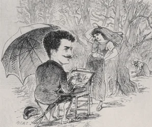 Rops pintando seus apanhadores de azeitonas, 1877