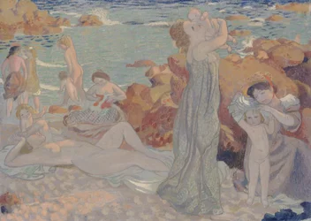 Banhistas, praia de Pouldu, 1899.