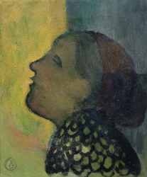 Cabeça levantada no perfil, c.1890