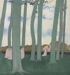 Paisagem com árvores verdes ou árvores de faia em Kerduel, 1893.