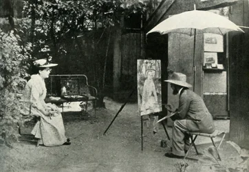 Toulouse-Lautrec pintando Berthe, o Surdo, 1890, 1947.