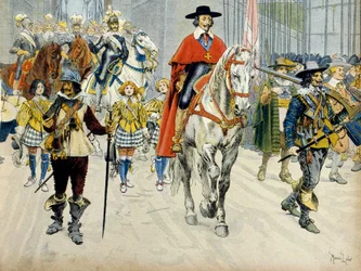 História da França: Entrada do Rei Luís XIII (1601-1643) e do Cardeal Richelieu (Armand Jean du Plessis