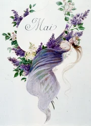 Maio "La Chanson du mois" de Jérôme Doucet, ilustração - Maurice Leloir, ed. Reims 1904. L. Michaud