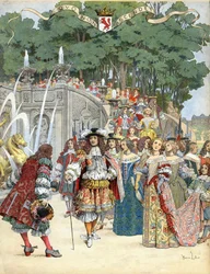 Nicolas Fouquet recebe o rei inglês Luís XIV no seu castelo de Vaux-le-Vicomte, França, 17 de agosto