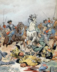 Guerra da Sucessão Espanhola: a última carga da cavalaria francesa na Batalha de Malplaquet (Bélgica) em 11 de Setembro
