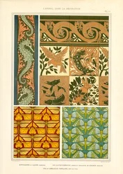 Motivos animais em ornamentos Art Nouveau (litografia)