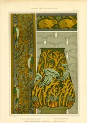 Arte Nova Motivos da natureza: aves, vida marinha e insectos (litografia)