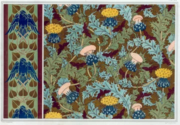 Desenhos para bordas de papel de parede e tecido estampado, pub. 1897.