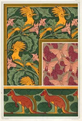 Projetos para bordas de papel de parede e tecido de seda, pub. 1897.
