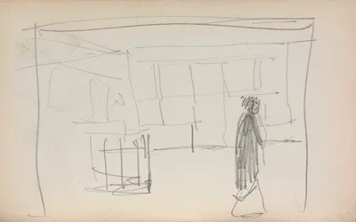Caderno de esboços italiano: Figura num interior (página 175)