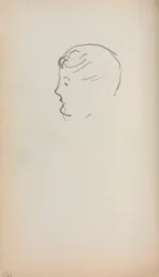 Caderno de esboços italiano: Cabeça de um homem de perfil (página 150)