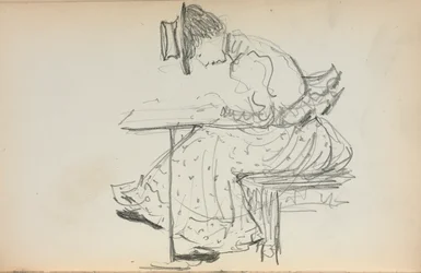 Caderno de esboços italiano: Mulher sentada (página 107)