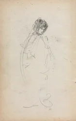 Caderno de esboços italiano:  Mulher de pé (página 1)