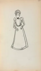 Caderno de esboços italiano: Mulher de pé (página 240)