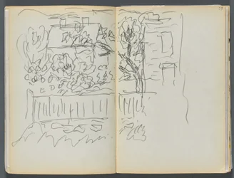 Sketchbook- The Granite Shore Hotel, Rockport, páginas 058 e 59: Casa e jardim cercado