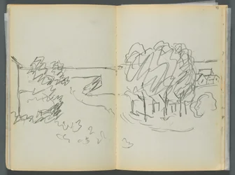 Sketchbook- The Granite Shore Hotel, Rockport, páginas 072 e 73: Vista da cidade