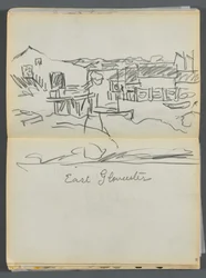 Sketchbook- The Granite Shore Hotel, Rockport, páginas 080 e 81: "East Gloucester"