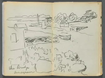 Sketchbook- The Granite Shore Hotel, Rockport, páginas 092 e 93: "The Bridge , Annisquam"