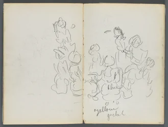 Sketchbook, The Dells, N° 127, página 074  75: Figuras com anotações a cores