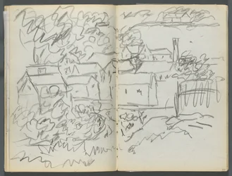 Sketchbook, The Dells, N° 127, página 096  97: Paisagem com casas