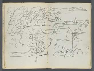 Sketchbook, The Dells, N° 127, página 108  109: Paisagem com casas