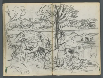 Sketchbook, The Dells, N° 127, página 116 e 117: Figura numa paisagem