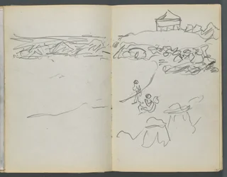 Sketchbook, The Dells, N° 127, página 130  131: Vista da costa